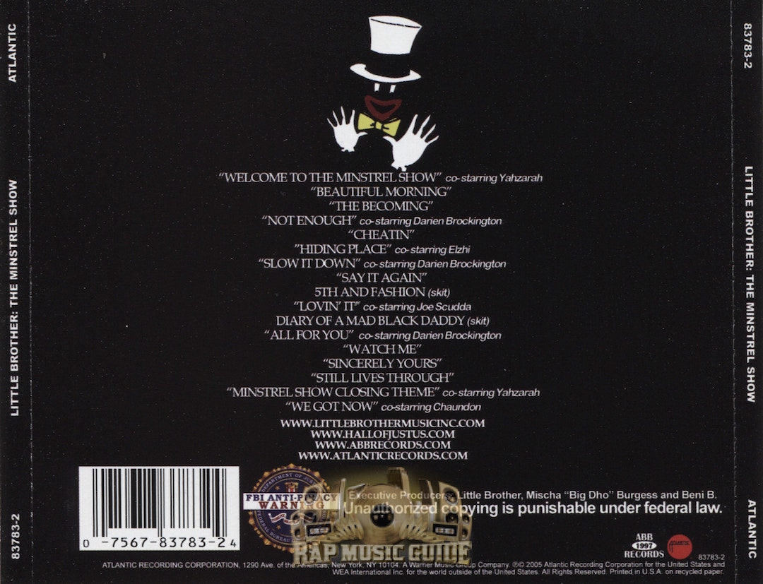 The Minstrel Show Back Cover